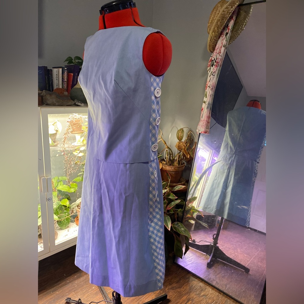 Vintage 60s Blue Two-Piece Gingham Set